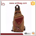 Fanshion Smart Leisure Hombro Hombres Bolsa de lona Bolso de cuero genuino